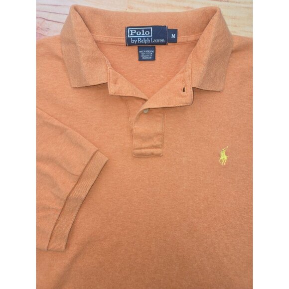 Polo Ralph Lauren Mens Orange Polo Shirt Medium - Picture 4 of 7